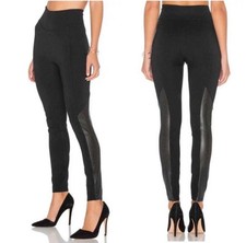 SPANX Perforated Panel Leggings In Very Black Pull On 20060R Women's Size Medium