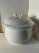 Vintage  K.T.& K Co. Chamber Pot With lid. Classic White Gloss Porcelain