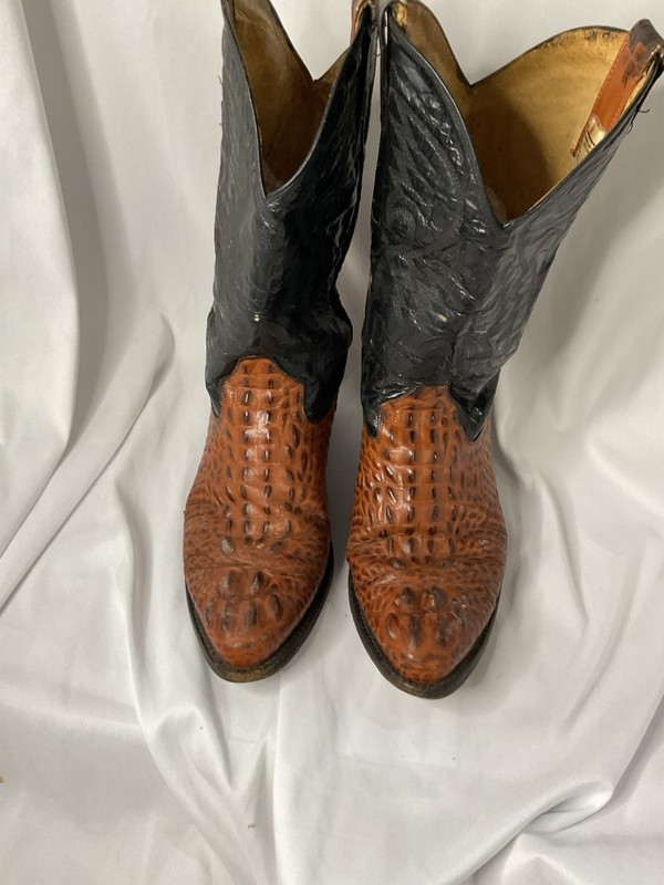 Bota de Cocodrilo piel impresa Men Crocodile Print Leather Western Boot Cowboy