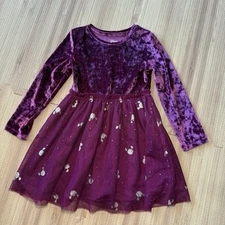 Sz 3T Disney's Baby Girl Velour Maroon Tutu Dress By Jumping Beans