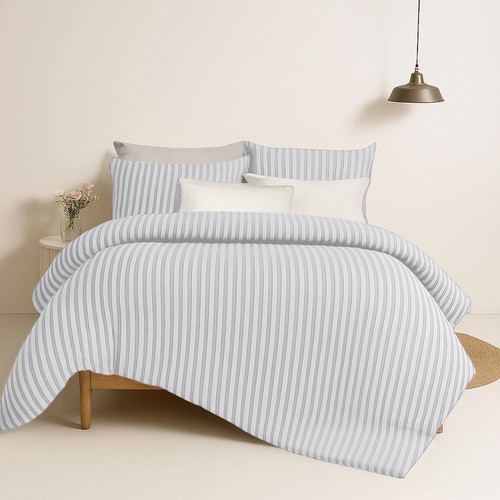 ÄGYPTISCHE STREIFEN BETTBEZUG SET WEICHE STEPPDECKE BETTWÄSCHE SET DOPPEL KING SIZE UK - Bild 5 von 80