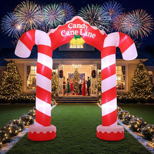 10Ft Giant Candy Arch Inflatable Christmas Decoration with LED Lights