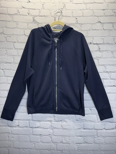 UNDERCOVER Victoria Sport Felpa con Cappuccio Donna Grande Blu Pile Full Zip Giacca con Cappuccio