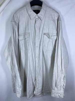 RedHead Chamois Shirt Mens XLT Tall Cream White Heavyweight Button Long Sleeve