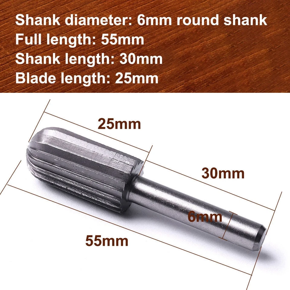 6tlg Set Frässtift Hartmetallfräser Wolframcarabid Fräser HM Schaftfräser 6mm - Bild 4 von 4