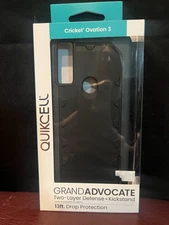Cricket Ovation 3 Cellphone Case Black Quick cell Grand Advocate 2 layer Defense