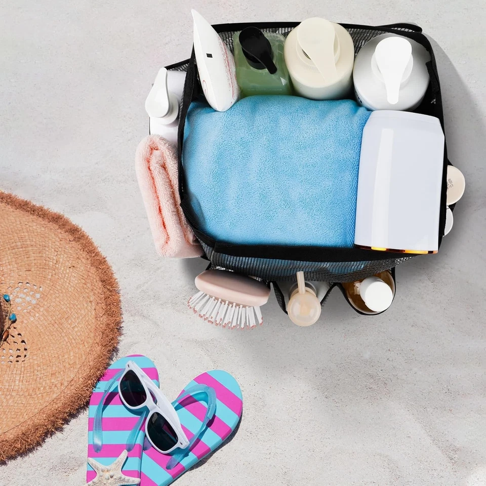 Portable mesh shower caddy with 8 pockets, quick dry - Image 4 of 4