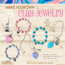 Hapinest Make Your Own Clay Jewelry Making Kit for Girls,Create 3 Bracelets  3