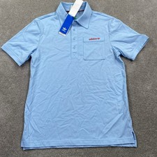 Adidas Originals Mens S Pocket Polo Shirt Clear Sky Blue JI9112 New