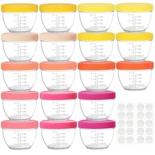 18PCS Small Food Storage 4oz/6oz Baby Food Containers with Lid Kitchen Dispenser