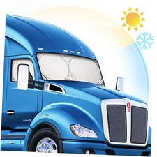 Semi-Truck Sun Shade for Windshield and Side Windows | 300T Silver & Black