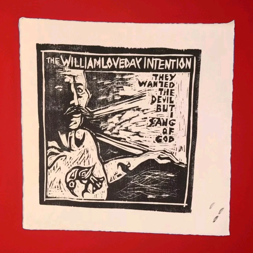 billy childish They Wanted The Devil But I Sang Of God Handmade Woodcut Unique. - Image 4 of 4