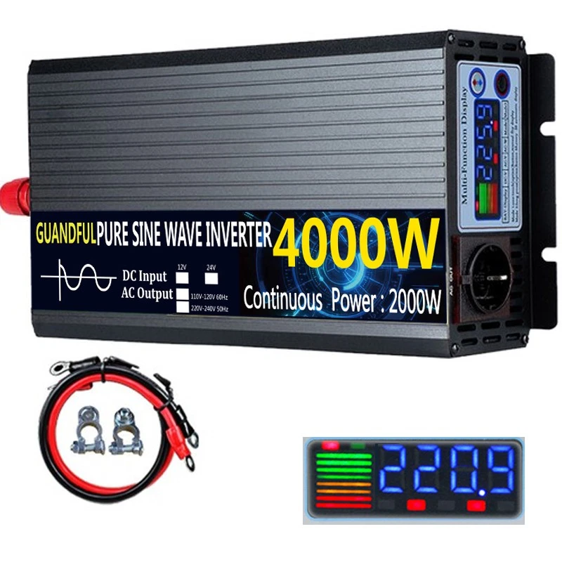 MARKENFREI 24V 220V 230V 3000W-8000W Reiner Sinus-Wechselrichter Spannungswandler Inverter