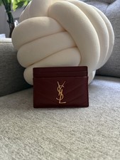Saint Laurent YSL Burgundy Chevron Leather Ca...