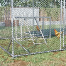 Wooden Chicken Activity Play w/ Swing Set, Chicken Coop Toy Gray