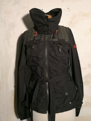 Khujo Jacke schwarz hoher Kragen S aztek