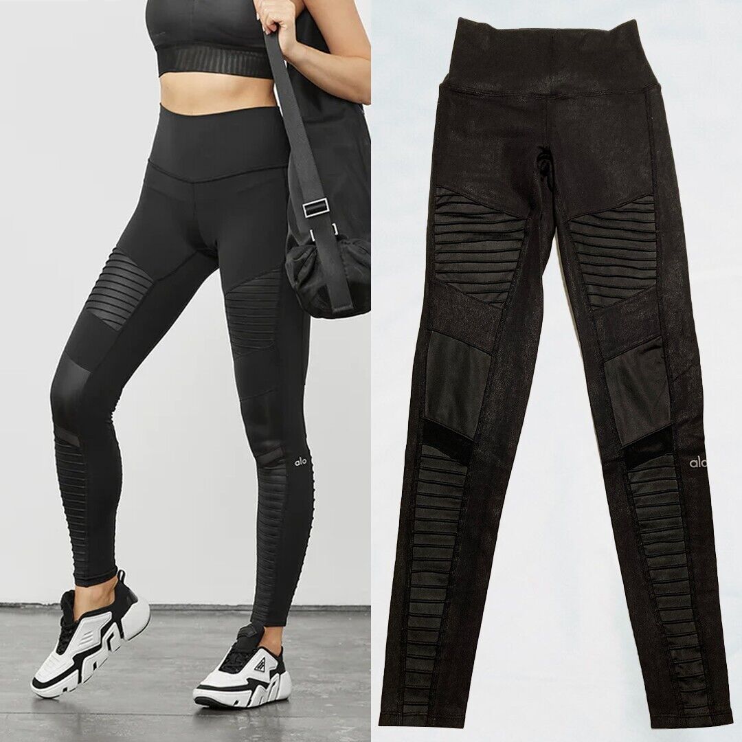 Alo Yoga, High Waisted Moto Legging Black