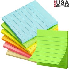 Lined Sticky Notes 3x3 6 Pads 270 Sheets High Quality Adhesive Office Supply New