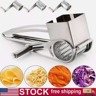 Stainless Steel Hand-Cranked Rotary Cheese Grater Ginger Shredder Kitchen Tool