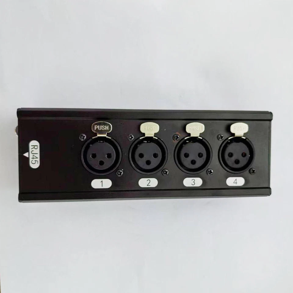 3Pin 4 Channel XLR Male Female To Single Ethercon Audio Network Box Extender USA - Image 4 of 4