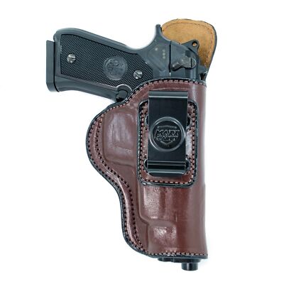 GUN HOLSTER FOR TAURUS PT 92 9mm. IWB LEATHER HOLSTER CONCEAL CARRY