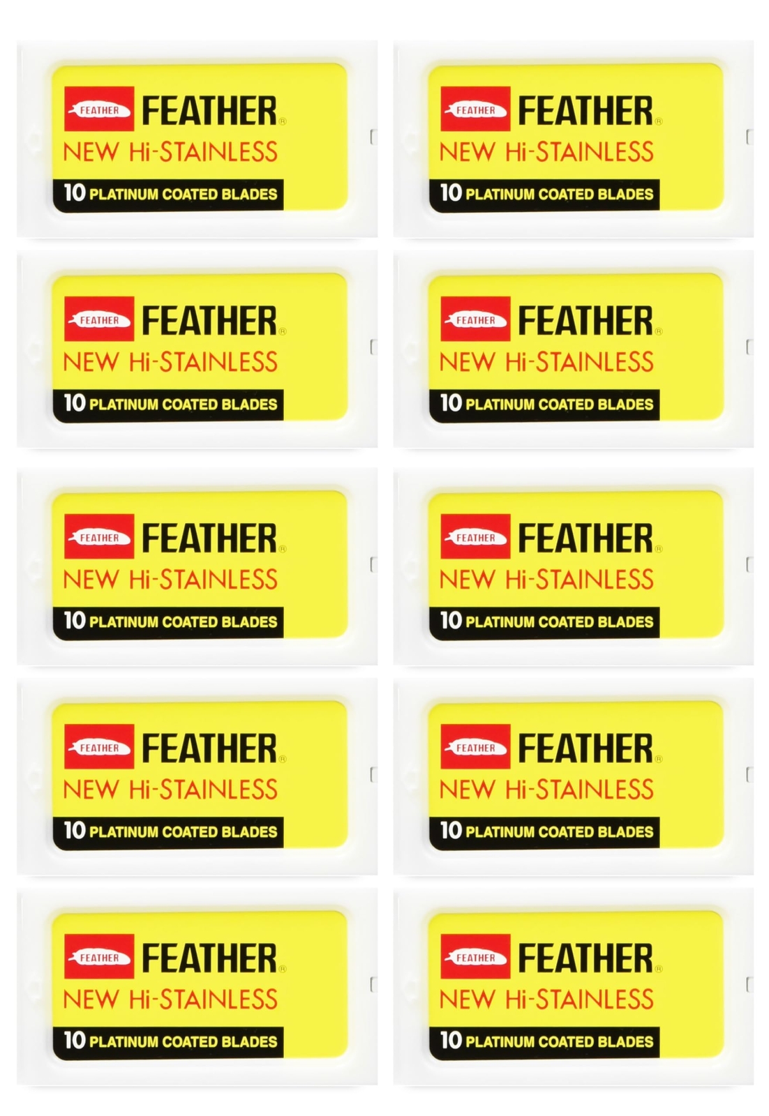 Feather - 100 lamette da Barba a Doppio Filo (f9y)