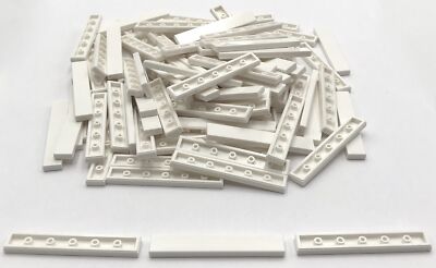 Lego 100 New White Tiles 1 x 6 Flat Smooth Pieces