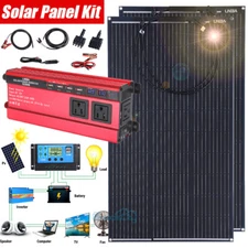Complete Solar Panel Kit 5000W Power Inverter 12V Battery Charger Controller US