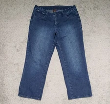 Jag Stretch Women's Size 10 Mid Rise Straight Leg 5 Pocket Blue Jeans (32x26.5)