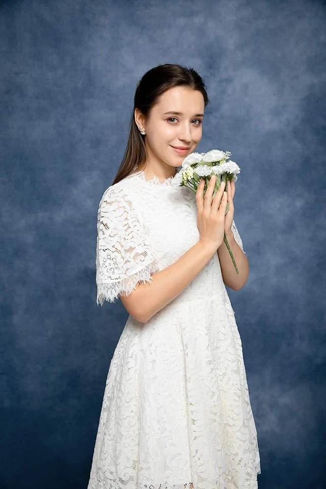 Telón de fondo de fotografía abstracta azul de 5x7 pies foto en la cabeza retrato fondo Ph... Foto 4 de 4