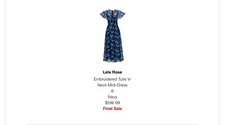 SALE: Paid $596 Sell for $125 -Designer Midi-dress By Lela Rose Size 6.