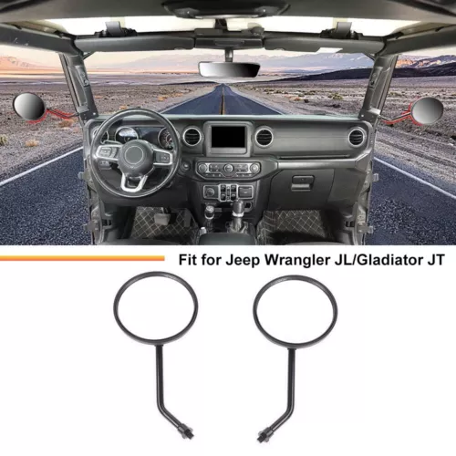 2x A-Pillar Rear View Side Mirror Accessories For Jeep Wrangler JL Gladiator 18+