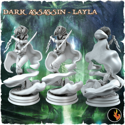 Dunkelelf Assassinin Miniatur Dark Elf für D&D 5e Pathfinder in 28mm 32mm 75mm