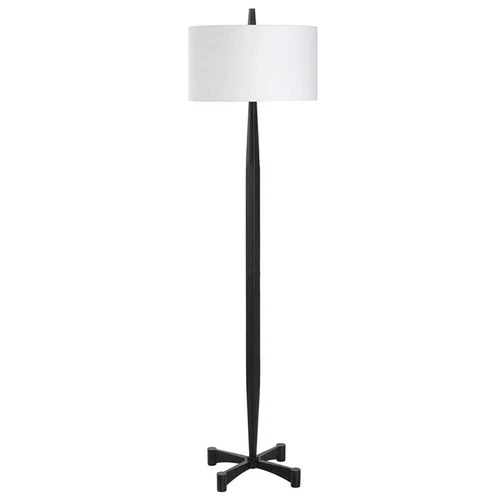 Uttermost Counteract 67.38" Transitional Rust Metal Fabric Floor Lamp in Black - Picture 3 of 7