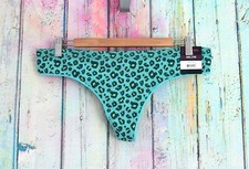 Women's NOBO No Boundaries Seamless Thong Panties Underwear XSMALL Aqua Ocean