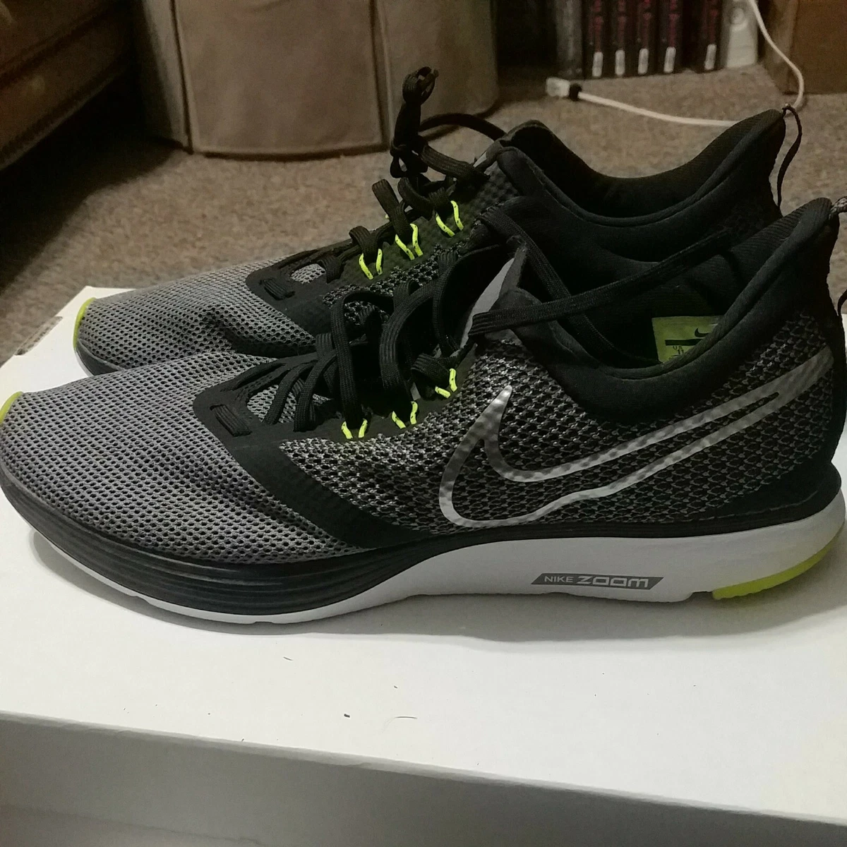 Nike Zoom Strike Running Shoes Grey Black Training Crossfit Men s