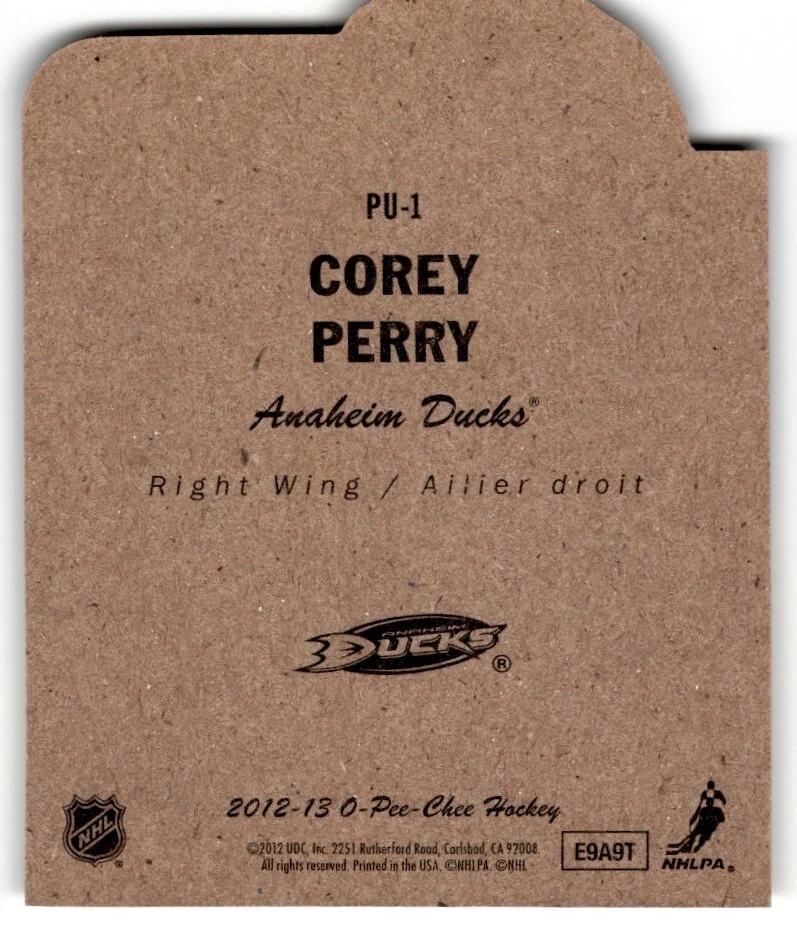 Corey Perry 2012-13 O-Pee-Chee Pop Ups #PU-1 Anaheim Ducks - Image 2 of 2