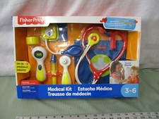Fisher Price Medical Kit Doctor Stethoscope band aid shot pressure cuff Set