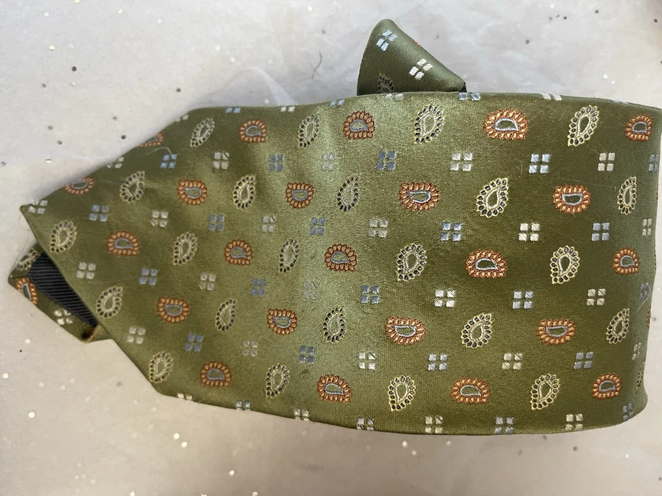 批量 2 件 Canali And Ermenegildo Zegna 现代丝绸领带 意大利制造 厚 — 第 3/4 张图片