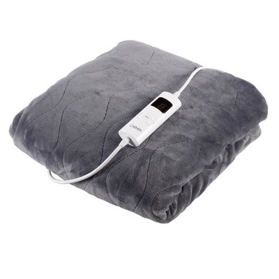 Carmen Core Fleece Luxus elektrisch beheizter Überwurf und über 160 x 130 cm, grau 