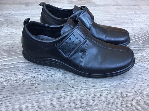 Scarpe Ecco donna taglia 39 8 8 5 mocassino cinturino nero pelle gancio passante slip on