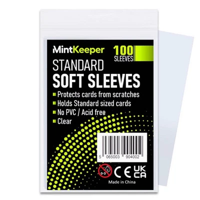 MintKeeper Soft Card Sleeves – 100 Pack | Standard 66×91mm | Acid-Free, Non-PVC
