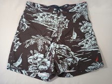 Nautica Men Large Swim Trunks Shorts Tropical Lined Pockets Drawstring FAST Ship