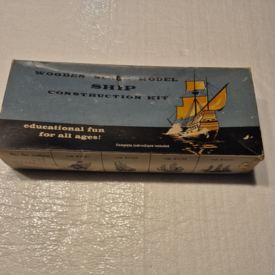 Vintage Wooden Scale Model Ship Construction Kit Red Jacket #603