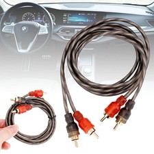RCA Cables 2 Channel Twisted 4Ft Car Audio Shielded Interconnect Amp Wire