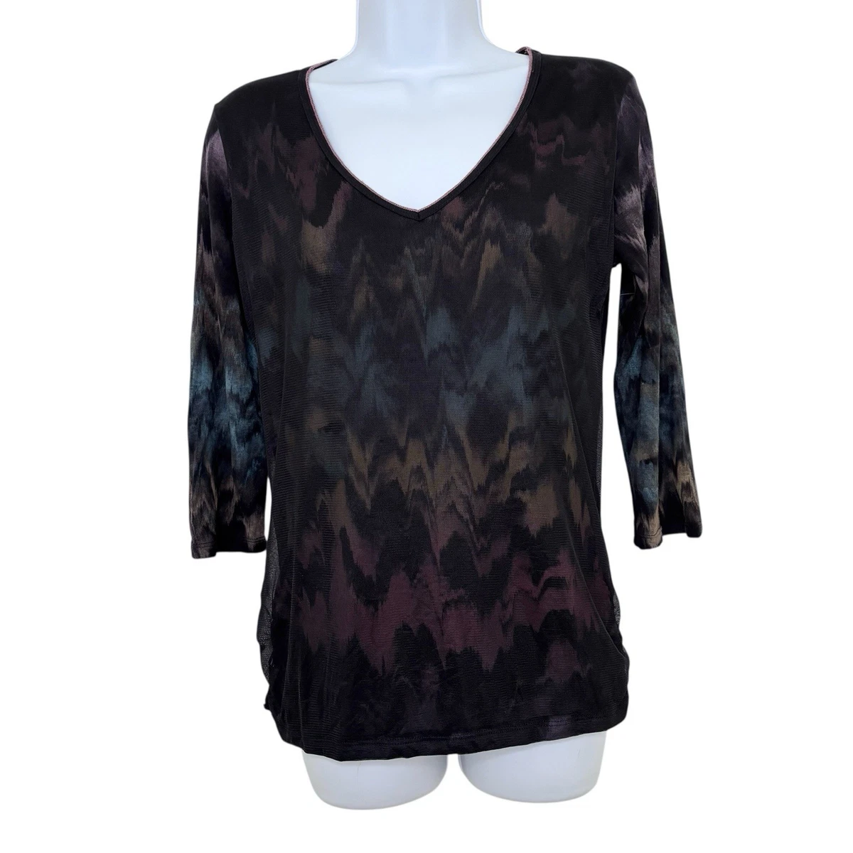 Haut Vintage Vanilla Sugar Taille 1X - Noir, Motif Floral Graphique Et Clouté, Style Grunge