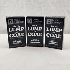 Duke Cannon Big Ass Lump of Coal Soap Lot 3 Activated Charcoal Bergamot Pepper
