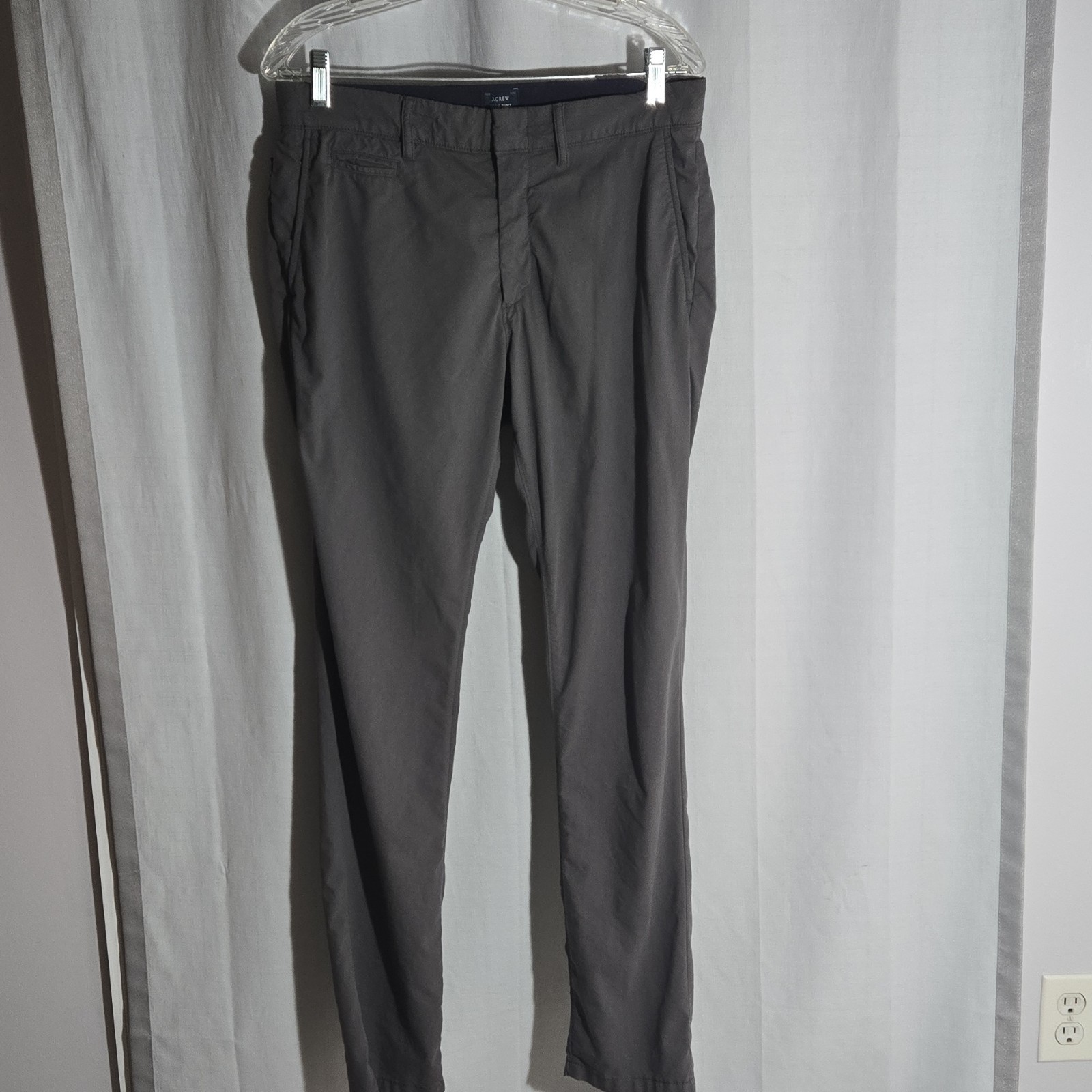 J.CREW Tech Straight Flat Front Solid Gray Men's … - image 2