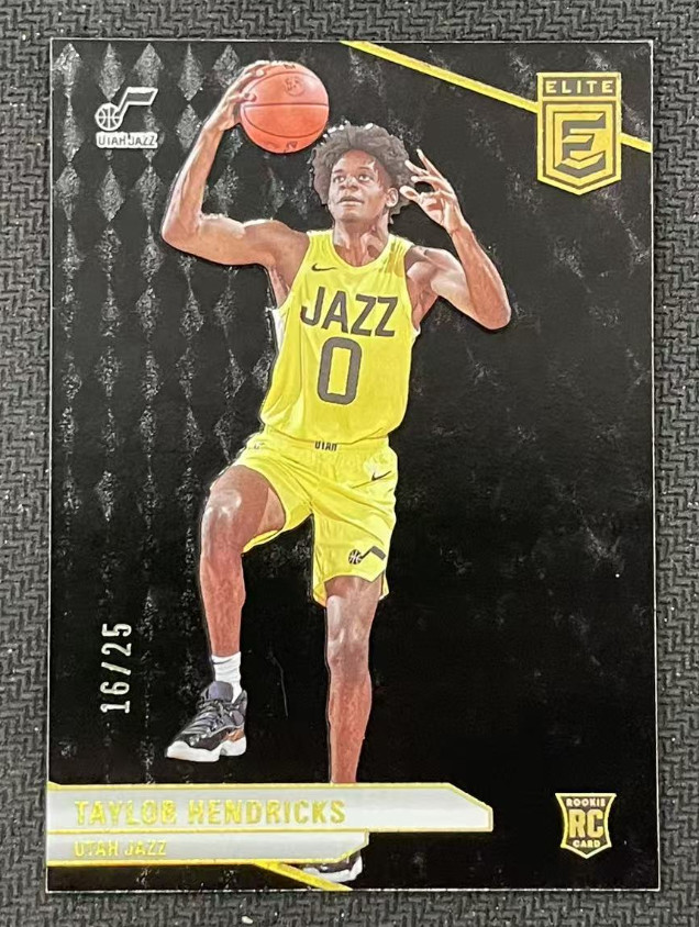 Taylor Hendricks 2023-24 Panini Donruss Elite 16/25 Black RC Utah Jazz #216