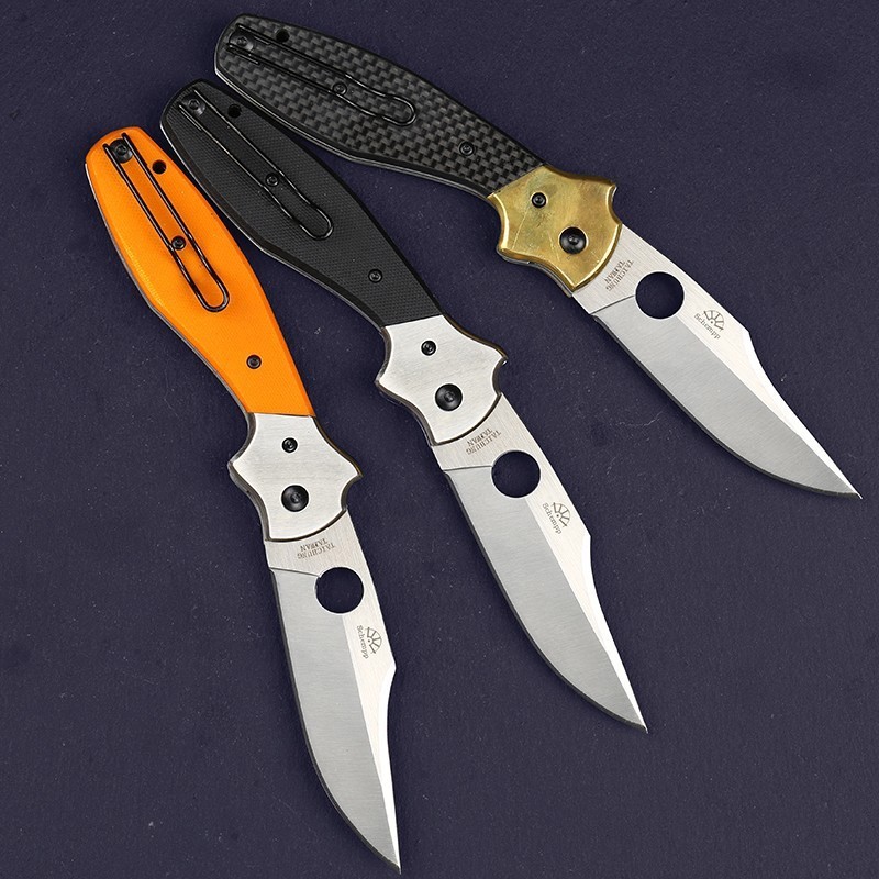 Schempp Folding Pocket Knife Black G10 Handle Camping Survival Outdoor Knives